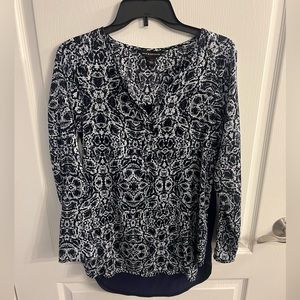 Rock & Republic Navy/White Blouse